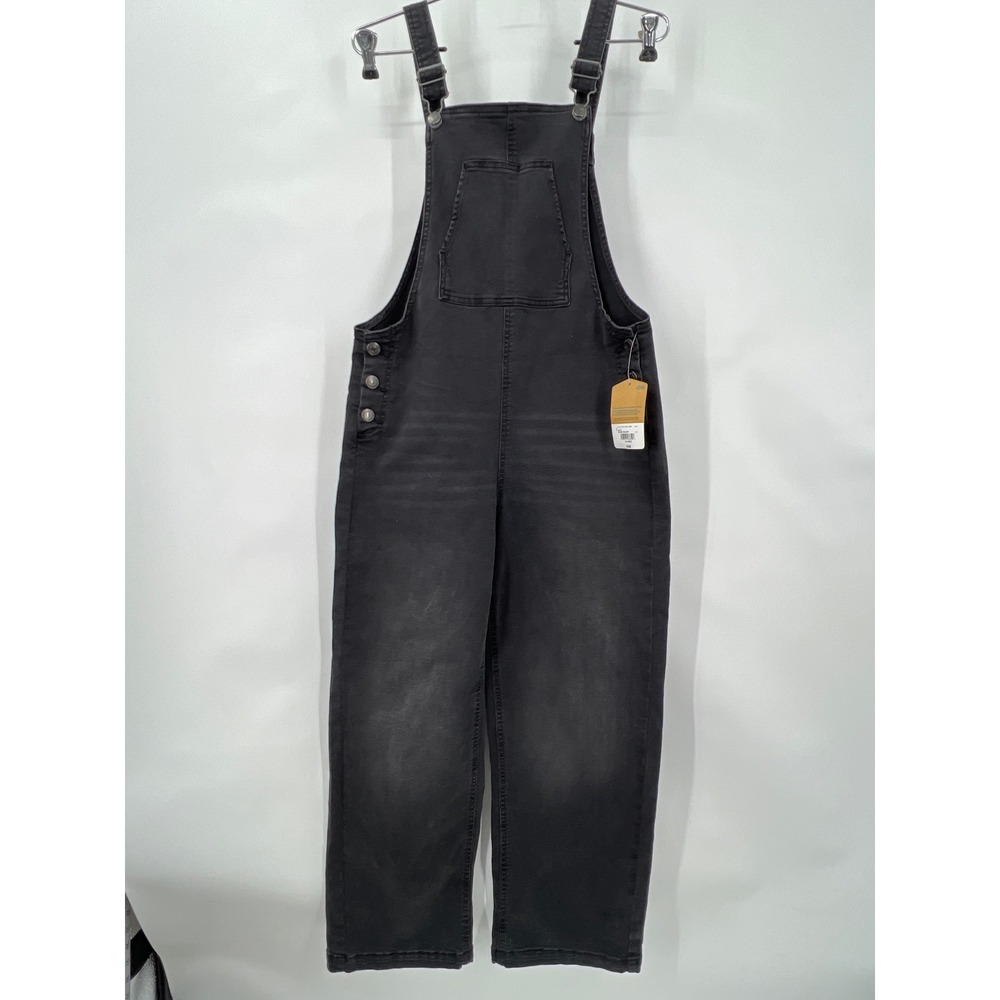 Thereabouts‎ Girls Black Denim Overalls Size 14 Regular Faded Black Galaxy Wash